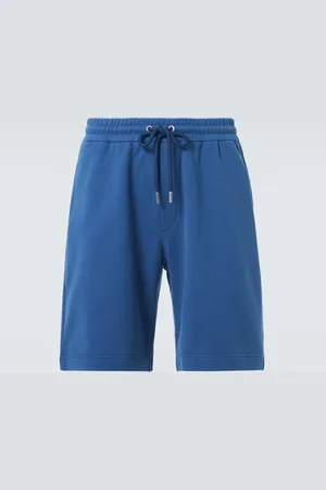 Moncler Denim-trimmed cotton jersey shorts