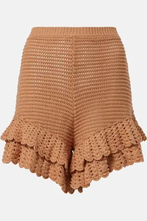 Chloé ChloÃ© Ruffled crochet cotton shorts
