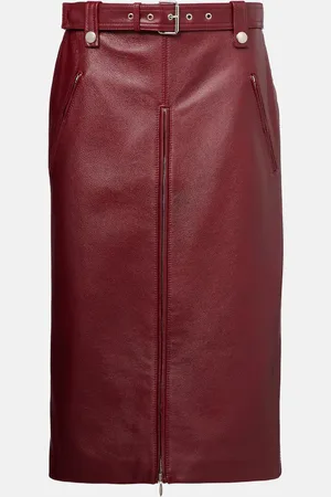 Gucci Leather midi skirt