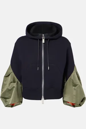 SACAI Jersey and twill hoodie