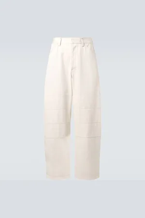 LEMAIRE Cotton drill barrel-leg pants