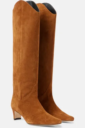 Staud Western Wally 55 suede cowboy boots