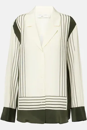 SIR Leilana striped silk crÃªpe de chine shirt