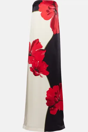 Rebecca Vallance Amapola floral silk satin gown