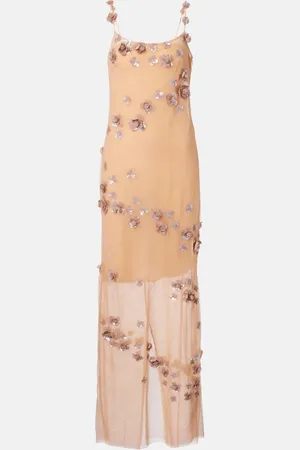 BLUMARINE Embroidered tulle gown