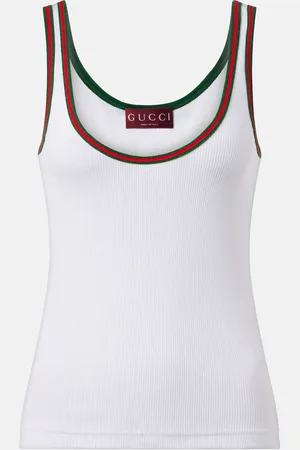 Gucci Ribbed-knit cotton tank top