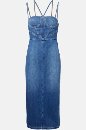 Nensi Dojaka Denim corset dress