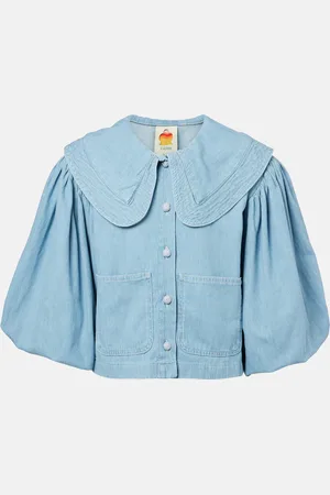 Farm Rio Puff-sleeve denim shirt