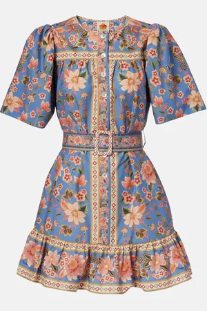 Farm Rio Superbloom Tapestry cotton shirt dress