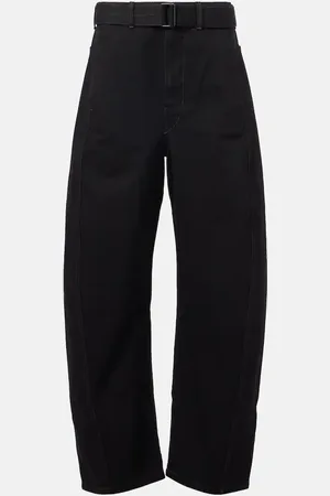 LEMAIRE Belted mid-rise barrel-leg jeans