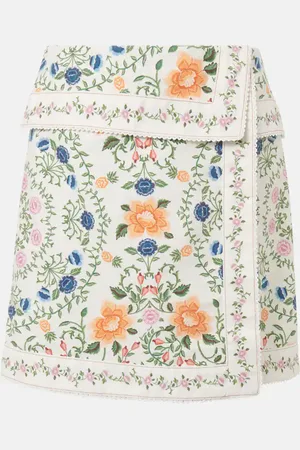 Farm Rio Folk Floral cotton miniskirt