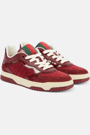 Gucci Web Stripe suede-trimmed sneakers