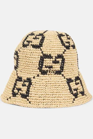 Gucci GG raffia-effect cloche hat