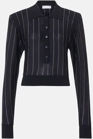 Stella McCartney Pinstripe wool polo sweater