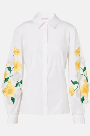 Carolina Herrera Floral cotton-blend poplin shirt