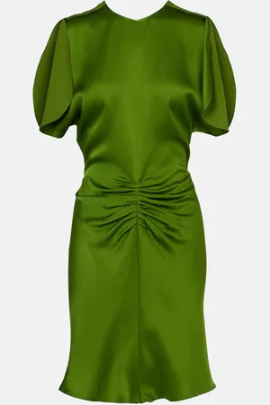 Victoria Beckham Ruched crÃªpe minidress