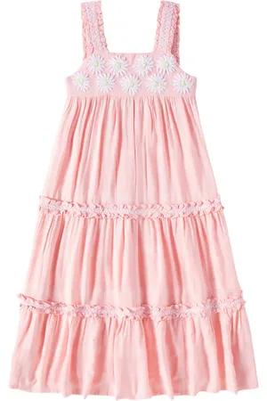 Tartine Et Chocolat Floral embroidered cotton dress