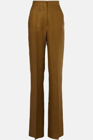 Max Mara Aversa logo high-rise wide-leg pants