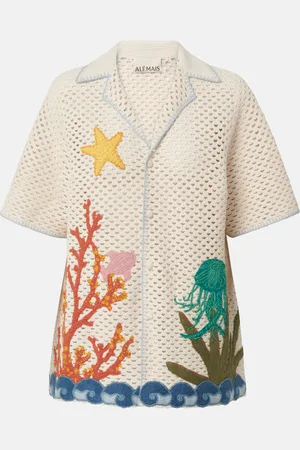 ALÉMAIS AlÃ©mais Splash embroidered crochet cotton shirt