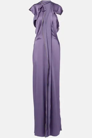 Victoria Beckham Draped open-back satin gown