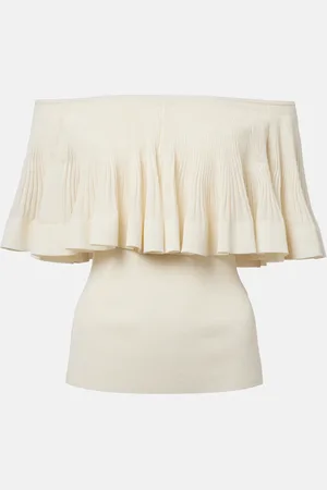 ZIMMERMANN Illuminate pleated ribbed-knit top