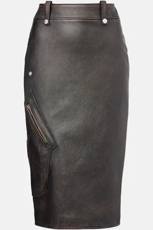 Alexander McQueen Leather pencil skirt