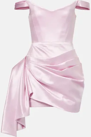 ALEX PERRY Draped duchess satin minidress
