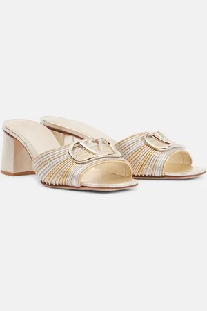 VALENTINO GARAVANI VLogo metallic leather mules