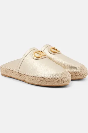 VALENTINO GARAVANI VLogo Signature metallic leather espadrilles