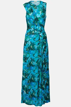ULLA JOHNSON Elise ruffled printed jersey maxi dress