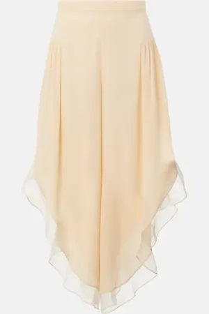VALENTINO Silk georgette wide-leg pants