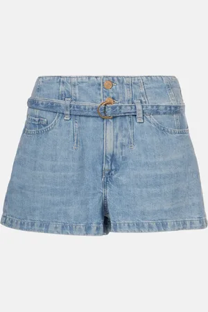 7 for all Mankind Kansas belted high-rise denim shorts