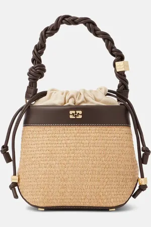 Ganni Bou raffia bucket bag