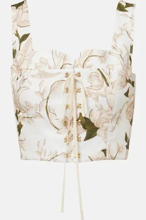Agua by Agua Bendita Reserva Gardenia floral linen crop top