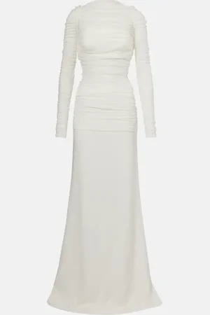 CHRISTOPHER ESBER Bridal veiled silk tulle gown