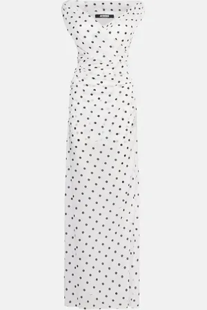 Jacquemus Rita draped polka-dot maxi dress