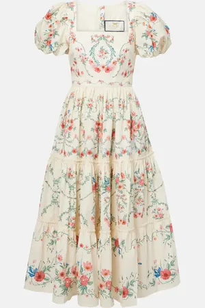 Agua by Agua Bendita Alga floral cotton poplin midi dress