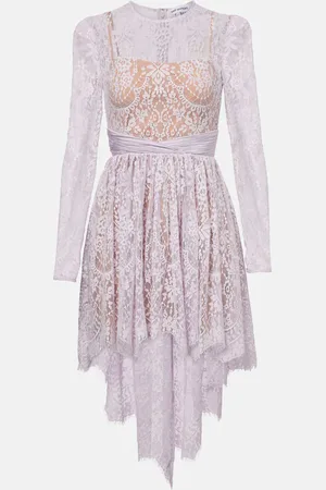 Self-Portrait Sheer lace and satin minidress