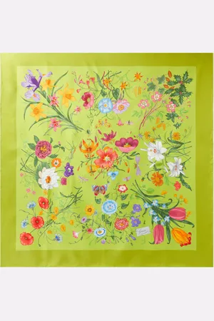 Gucci Floral silk twill scarf