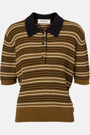 Rohe RÃ³he Striped cotton-blend polo shirt
