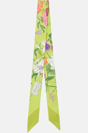 Gucci Floral silk twill scarf
