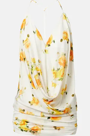 Acne Studios Floral draped jersey top