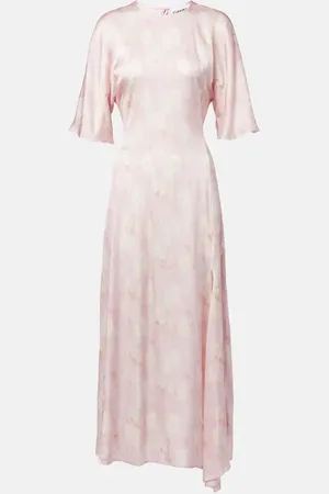 Ganni Floral satin maxi dress