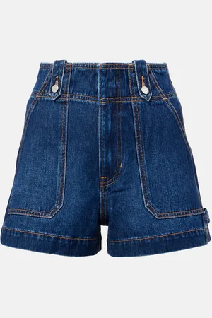 VERONICA BEARD Jaffee pleated high-rise denim shorts