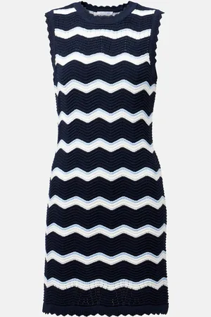 VERONICA BEARD Templeton chevron cotton-blend minidress