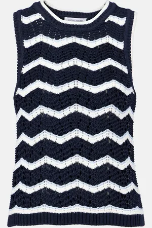 VERONICA BEARD Jerrel cropped cotton-blend sweater vest