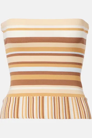 FAITHFULL THE BRAND Citara striped knitted cotton-blend tube top