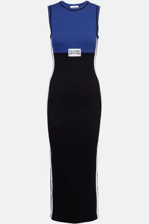 Jean Paul Gaultier Ribbed-knit cotton-blend midi dress