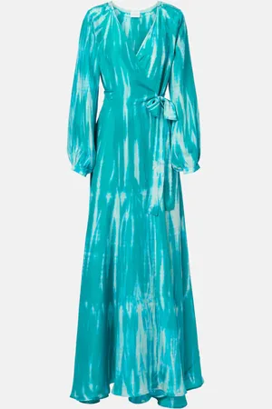 ANNA KOSTUROVA Tie-dye silk wrap dress