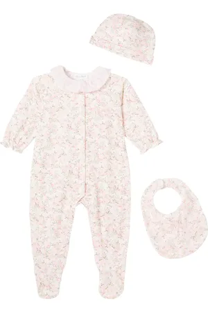 Tartine Et Chocolat Baby cotton romper, beanie and bib set